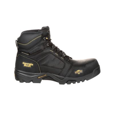 Image showing 6 th Georgia Boot Men's AMPlitude Composite Toe Waterproof Hiker Work Boots, 6 in., Black
