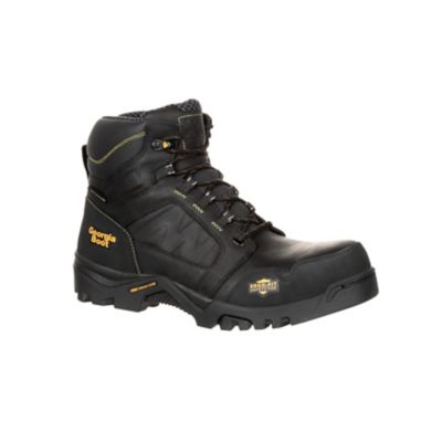 Georgia Boot Men's Amplitude Composite Toe Waterproof Hiker Work Boots, 6 In., Black, 1-Pair
