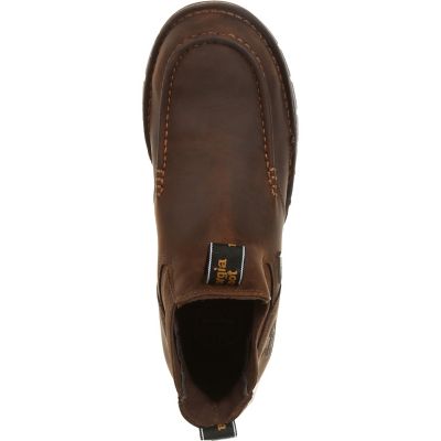 Image showing 6 th Georgia Boot Men's Athens Round Toe Waterproof Slip-On Work Boots, Dark Brown, 5 in.