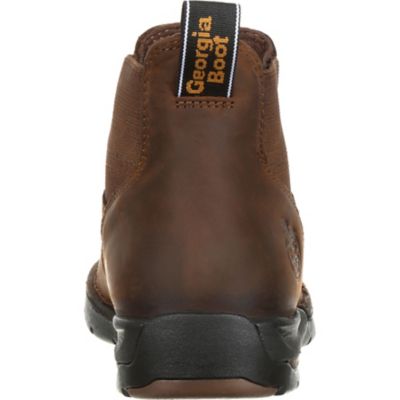 Image showing  Men's Athens Round Toe Waterproof Slip-On Work Boots, Dark Brown, 5 in.