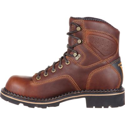 Image showing 5 th Georgia Boot Men's Waterproof Logger Work Boots, Dark Brown, 6 in., GB00163