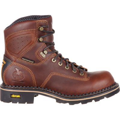 Image showing  Men's Waterproof Logger Work Boots, Dark Brown, 6 in., GB00163