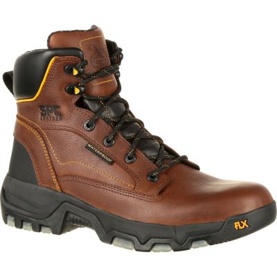 Georgia Boot Men's FLX Point Composite Waterproof Hiker Work Boots, 6 in., Brown, GB00168