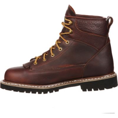 Image showing 5 th Georgia Boot Men's Lace-to-Toe Round Toe Waterproof Logger Work Boots, 6 in.