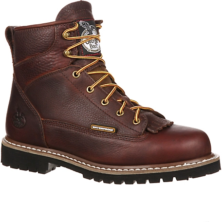 Georgia Boot Men's Logger Lace-To-Toe Waterproof Work Boots, 6 in. at ...