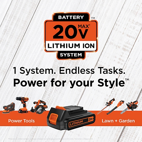 BLACK+DECKER 20V 1.5Ah MAX Lithium-Ion Battery (2 Pack) - Charger