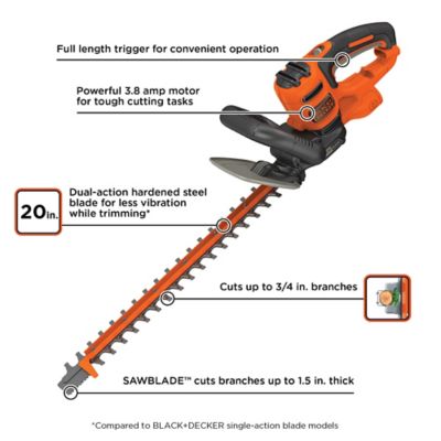Image showing  20 in. 3.8A Corded Hedge Trimmer