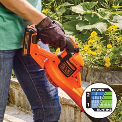 Image showing 7 th Black & Decker LSW321 130 MPH/350 CFM 20V Max Cordless Handheld Leaf Blower, Battery and Charger Included