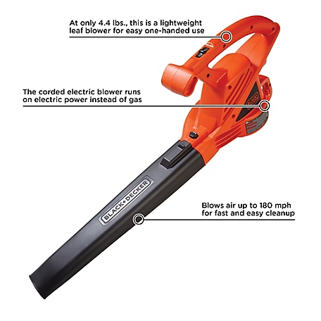 Black & Decker LB700 180 MPH/180 CFM 7A Corded Electric Handheld Leaf Blower  at Tractor Supply Co.
