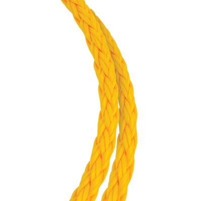 Image showing  3/8 in. x 50 ft. Yellow Polypropylene Hollow Braid Rope