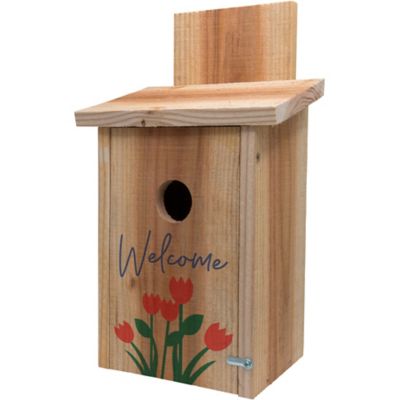 Image showing 8 th S&K Cedar Bluebird House/T-Post Mount Sets, 10 in. x 9 in. x 21 in.