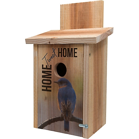 S&K Cedar Bluebird House with Decorative Home Tweet Home Design