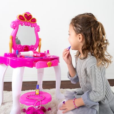 Image showing  Pretend Play Princess Vanity with Stool, Accessories, Lights, Sounds