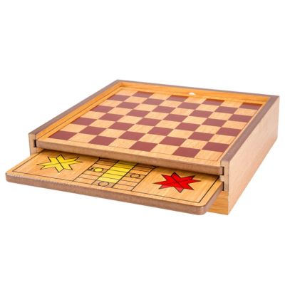 Image showing 6 th Hey! Play! 7-in-1 Combo Game with Chess, Ludo, Chinese Checkers and More, For Ages 6+