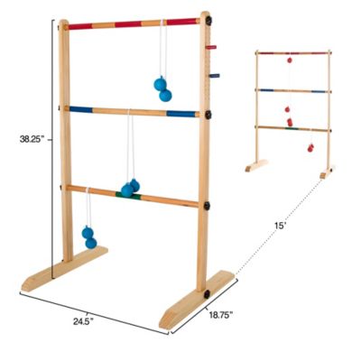 Image showing  Double Wooden Ladder with 6 Bolas