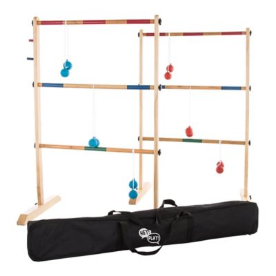 Image showing 6 th Hey! Play! Double Wooden Ladder with 6 Bolas