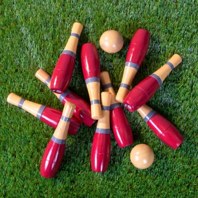 Image showing  8 in. Wooden Lawn Bowling Game, Indoor/Outdoor Toy, For Adults and Kids
