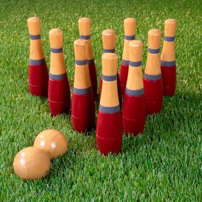 Image showing  8 in. Wooden Lawn Bowling Game, Indoor/Outdoor Toy, For Adults and Kids