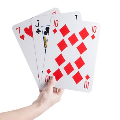 Hey! Play! Jumbo Playing Cards Deck, For Kids and Adults, Giant 8 in. x 11 in. Plastic-Coated Large Cards