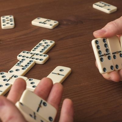 Image showing  Premium Double-Six Dominoes with Wood Case, 28-Pack