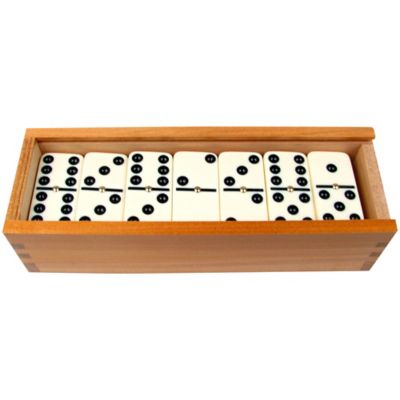 Image showing  Premium Double-Six Dominoes with Wood Case, 28-Pack