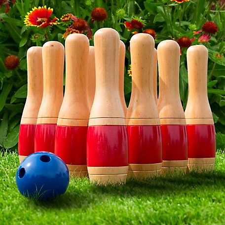 Hey! Play! 11 in. Wooden Lawn Bowling Set