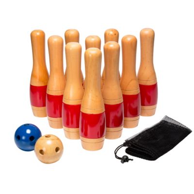 Image showing  11 in. Wooden Lawn Bowling Set