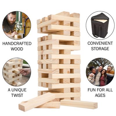Image showing  Wooden Blocks Tower Stacking Outdoor Yard Game
