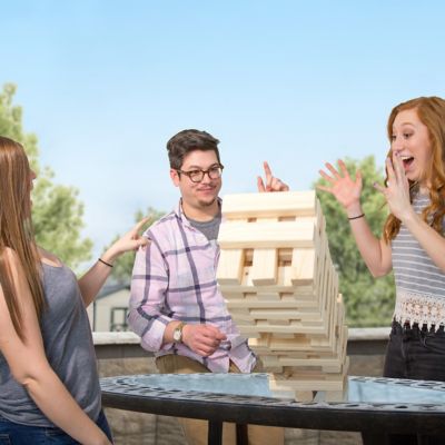 Image showing  Wooden Blocks Tower Stacking Outdoor Yard Game