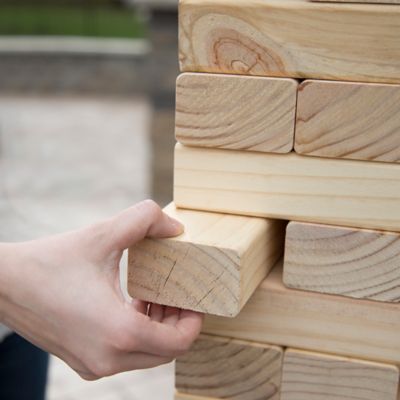Image showing  Giant Wooden Blocks Tower Stacking Outdoors Yard Game