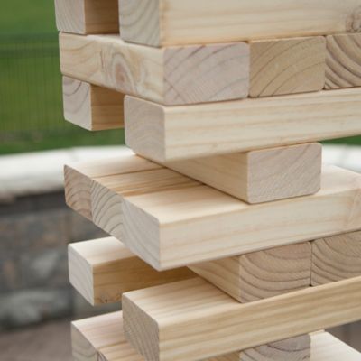 Image showing  Giant Wooden Blocks Tower Stacking Outdoors Yard Game