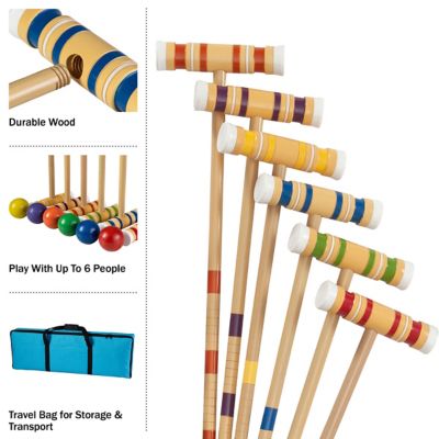 Image showing  Croquet Set Wooden Outdoor Deluxe Sports Set with Carrying Case