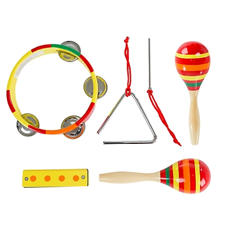 Hey! Play! Kids' 4 pc. Percussion Musical Instruments Toy Set, 5.75 in. x 5.75 in. x 1.5 in.