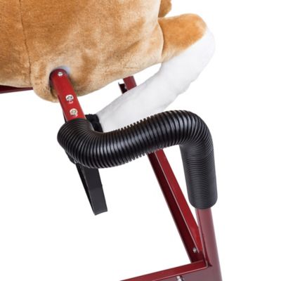 Image showing  Plush Rocking Horse Toy with Adjustable Foot Stirrups and Sounds, 65 lb. Capacity