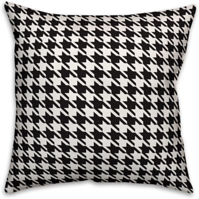 Designs Direct Black And White Houndstooth Plaid 18 In X 18 In