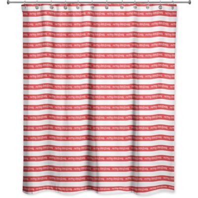 Stripe Print Shower Curtain E by design 71 x 74 Red Key Stripe 