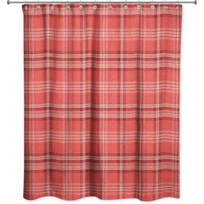 Shower Curtain, Country Red Plaid Shower Curtain