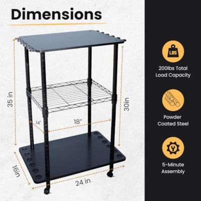 Image showing  12-Rod Fishing Rod Tackle Cart