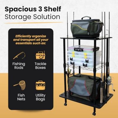 Image showing  12-Rod Fishing Rod Tackle Cart