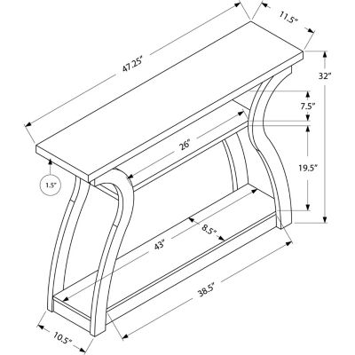 Image showing  3-Tier Modern Console Table, 47 in.