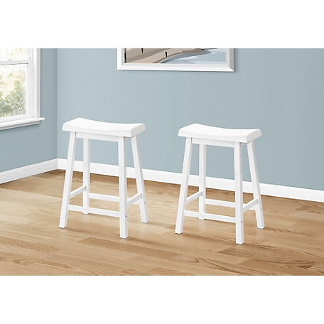 Monarch Specialties 24 in. Saddle Seat Bar Stools, 2 pc.