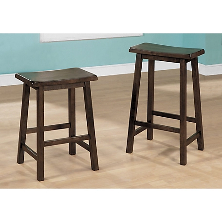 Monarch Specialties 29 in. Saddle Seat Bar Stool, Pack of 2, I 1542