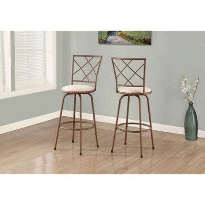 Monarch Specialties Swivel Bar Stools with Fabric Seats, Pack of 2, I 2379