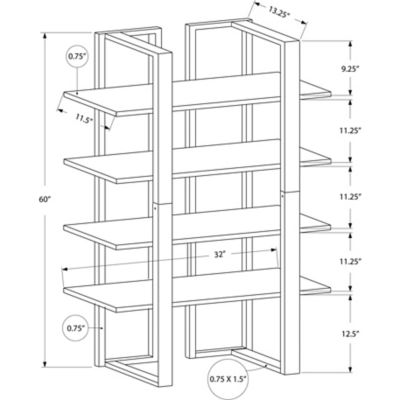 Image showing  4-Tier Metal Bookcase