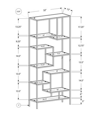 Image showing  9-Shelf Metal Bookcase with Glass Shelves