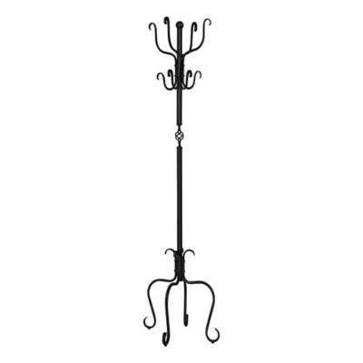 Monarch Specialties 74 in. Metal Coat Rack, Hammered Black Metal at ...