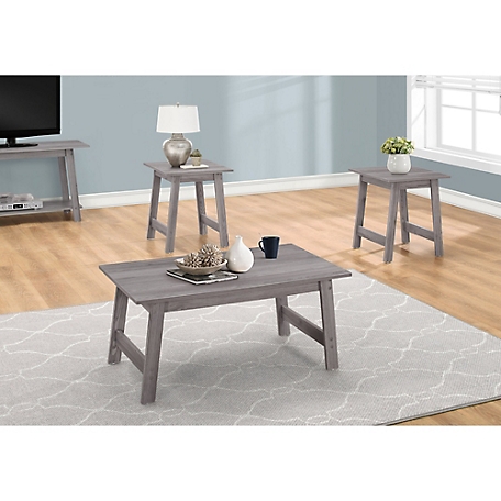 Monarch Specialties Accent Table Set, Gray, 3 pc.
