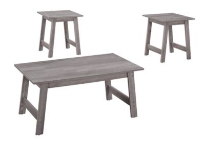 Image showing  3 pc. Modern Coffee Table and Side Table Set, Gray