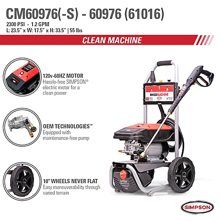 SIMPSON 3,300 PSI 2.4 GPM Gas Cold Water MegaShot Premium Pressure Washer  with Honda GC190 Engine at Tractor Supply Co.