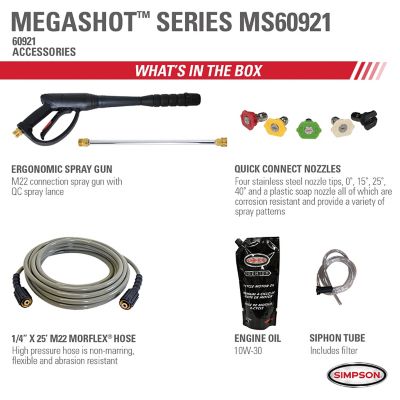 Image showing  3,300 PSI 2.4 GPM Gas Cold Water MegaShot Premium Pressure Washer with Honda GC190 Engine